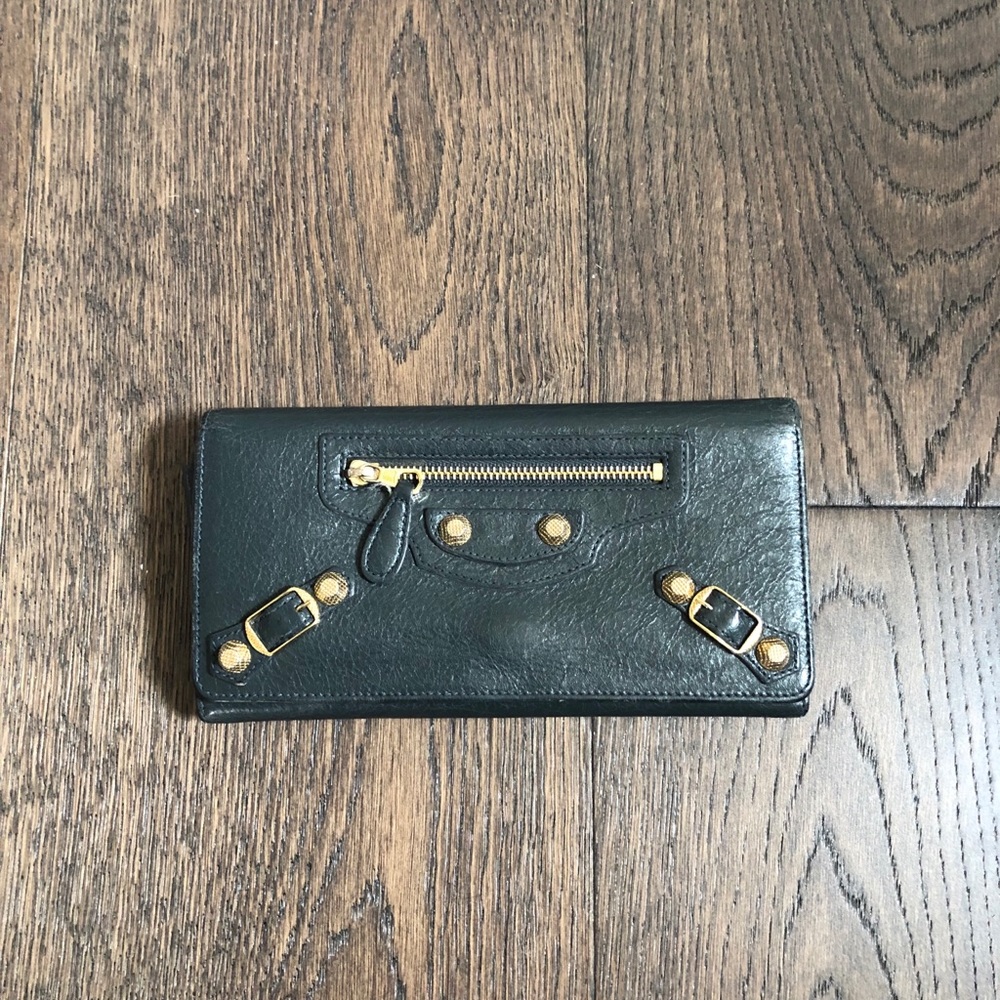 Balenciaga Classic Silver Money Wallet (charcoal)